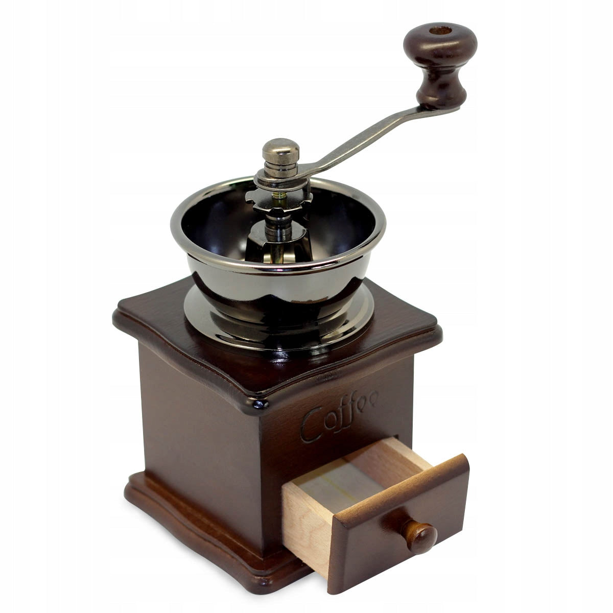 Retro Wooden Spice Coffee Hand Grinder with Ceramic Mechanism Packaging status original