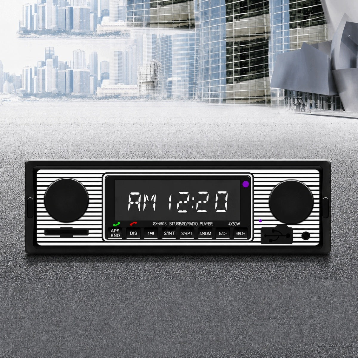 Retro car radio SX-5513 – 4x55W, Bluetooth, USB, SD, AUX Manufacturer code 4048535817201