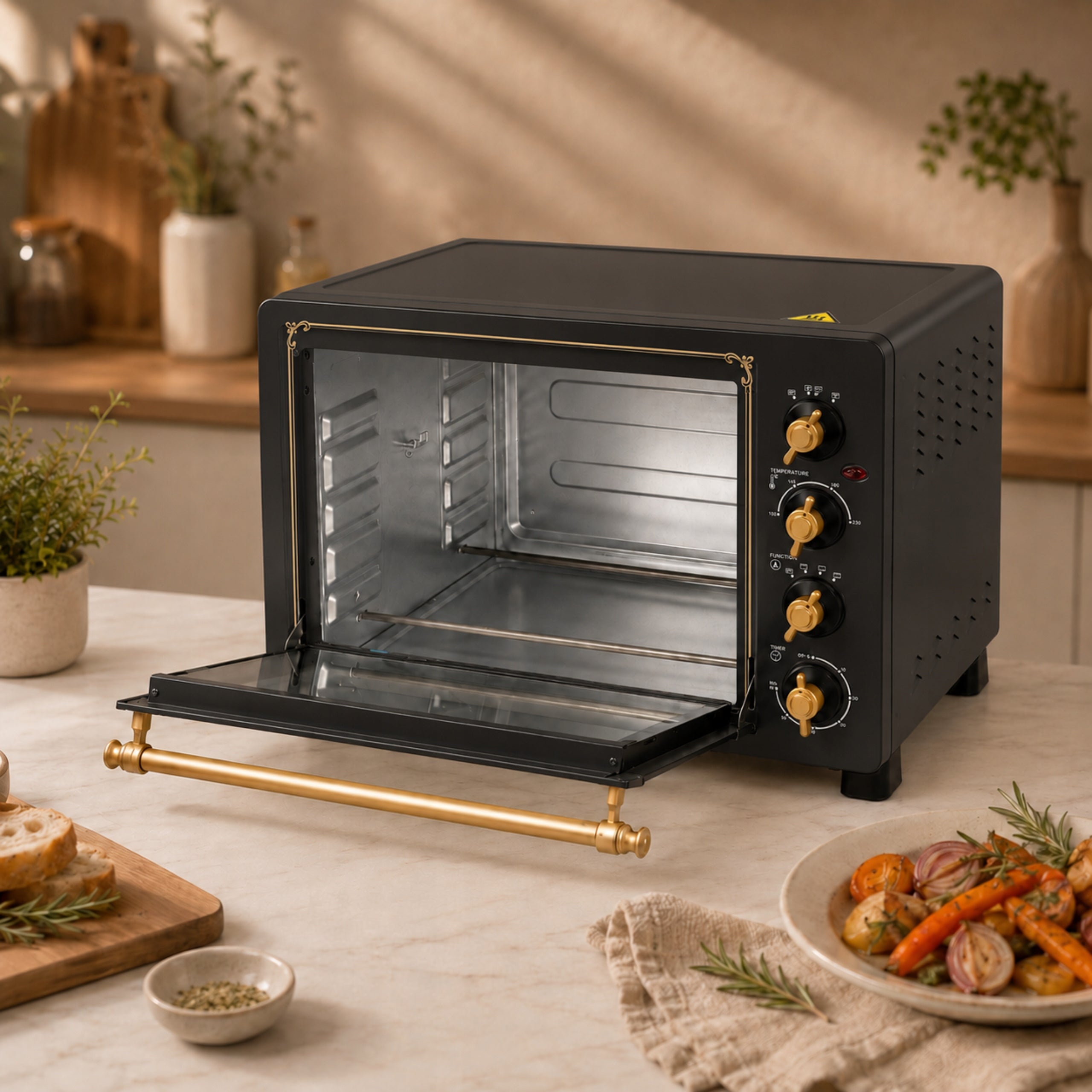 Retro electric oven 45L 2000W thermocouple spit grill double glazing Manufacturer code Retro piekarnik wolnostojący