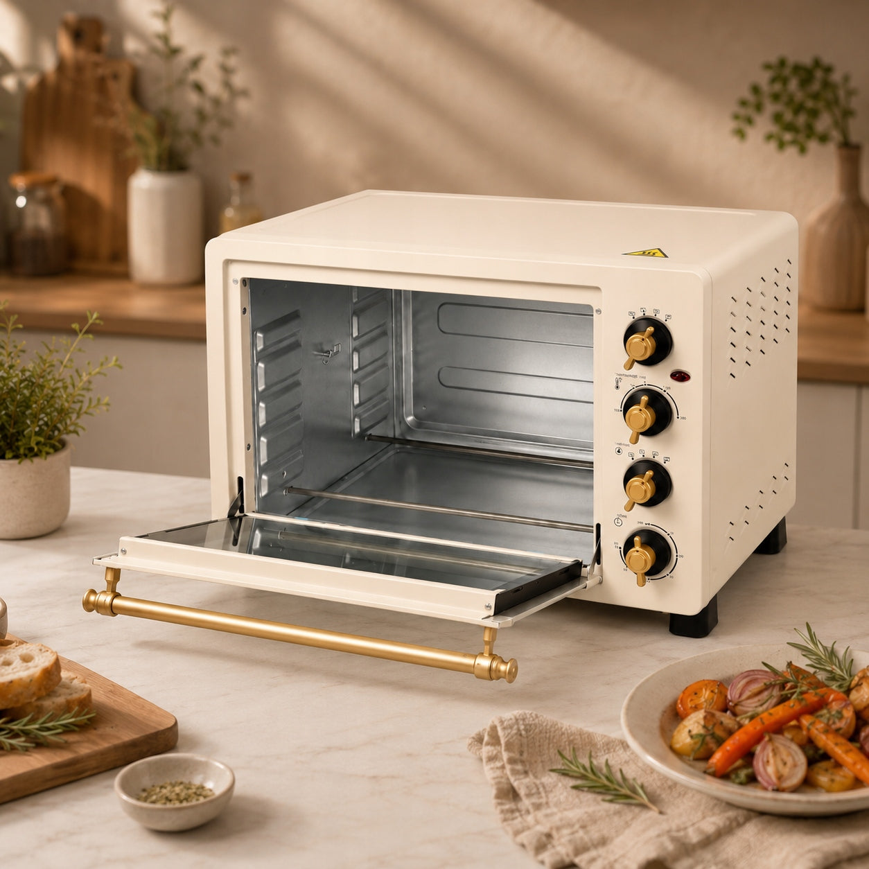 Retro electric oven 45L 2000W thermocouple spit grill double glazing Packaging status original