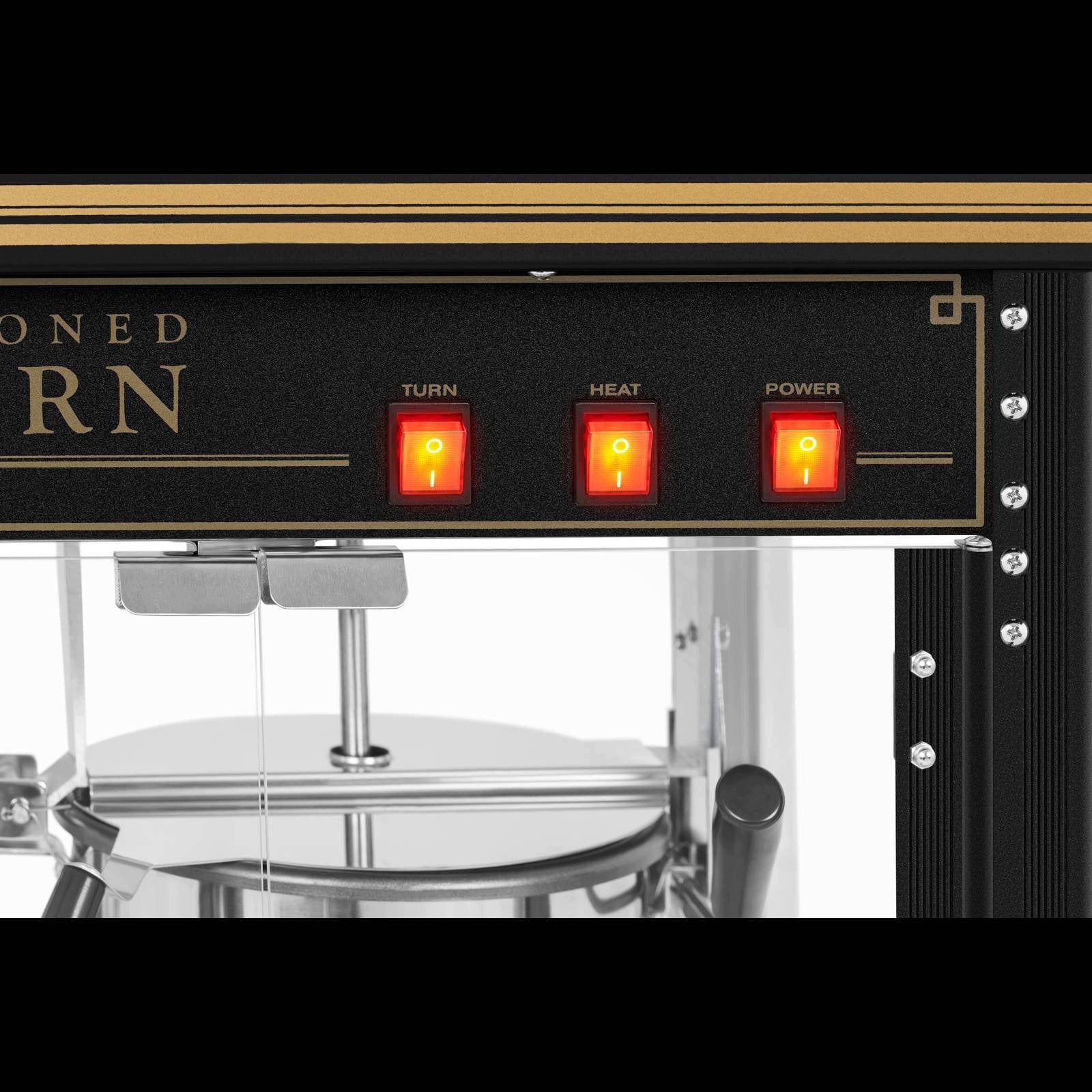 Retro popcorn machine - black and gold - 1500 W - 5 kg/h / 10011100 Brand Royal Catering