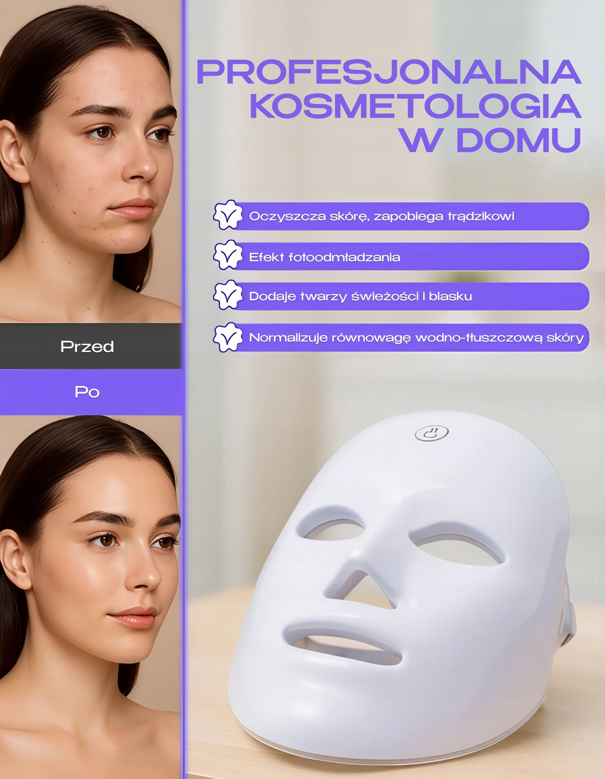 Revolution LED Face Mask Light Therapy Pro Miracle LED Face Mask Manufacturer code LED-7in1-WHITE