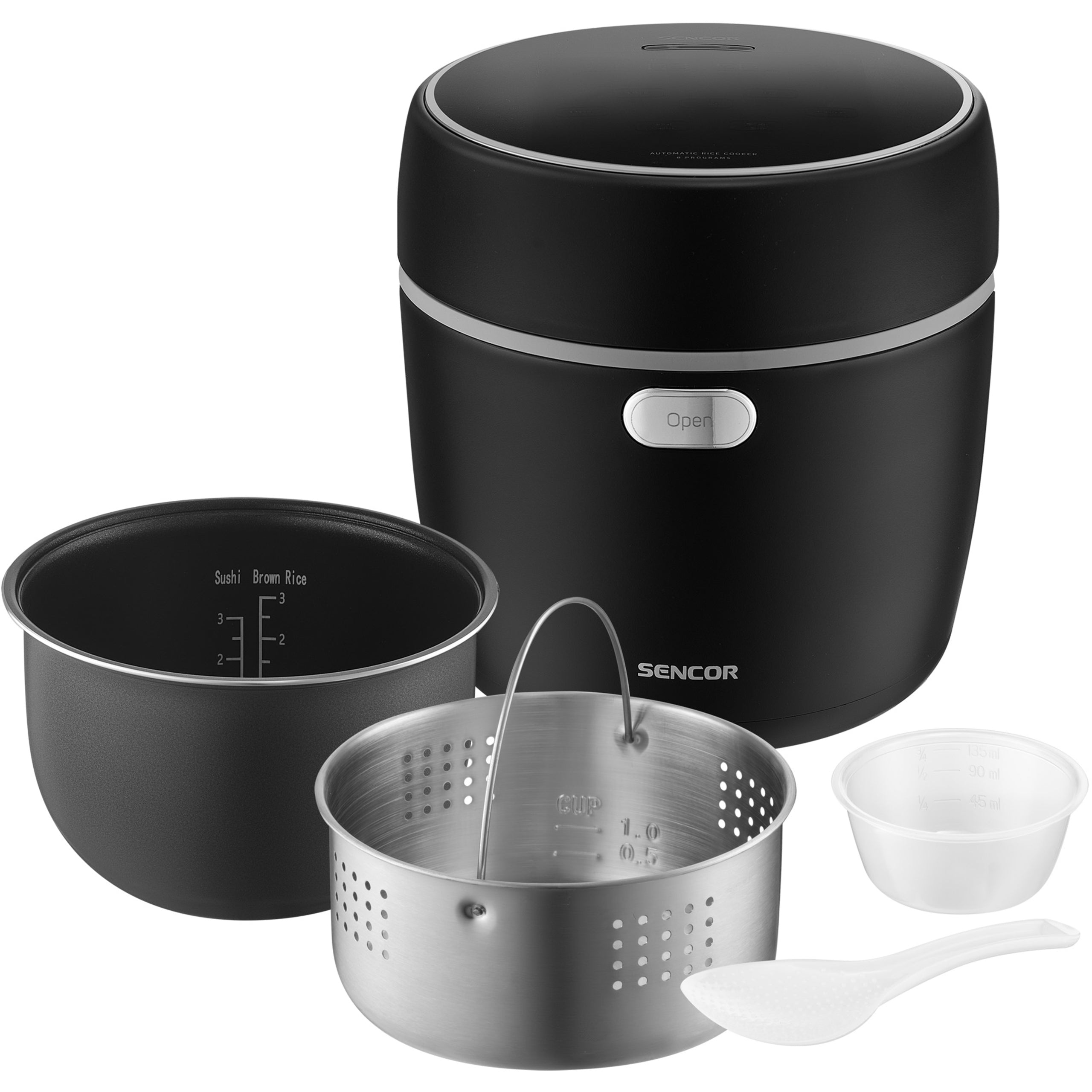 Rice Cooker Multifunctional Pot 0,6L 8 FUNCTIONS 350W Sencor SRM 0671BK Black