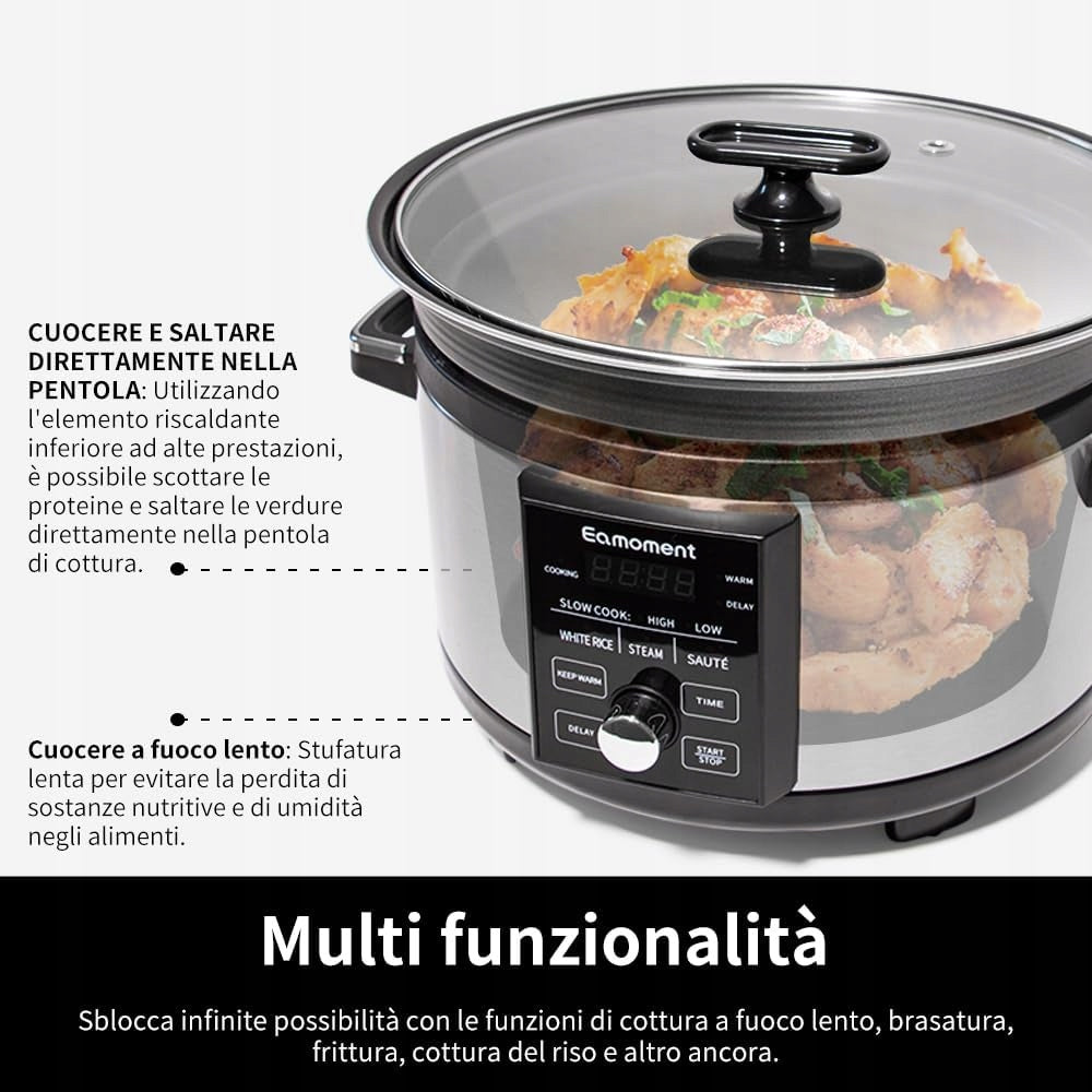Rice Pot 5 L Programmable Slow Cooker with Timer, 4 in 1 Multicooker Manufacturer code SC-55D-RS001