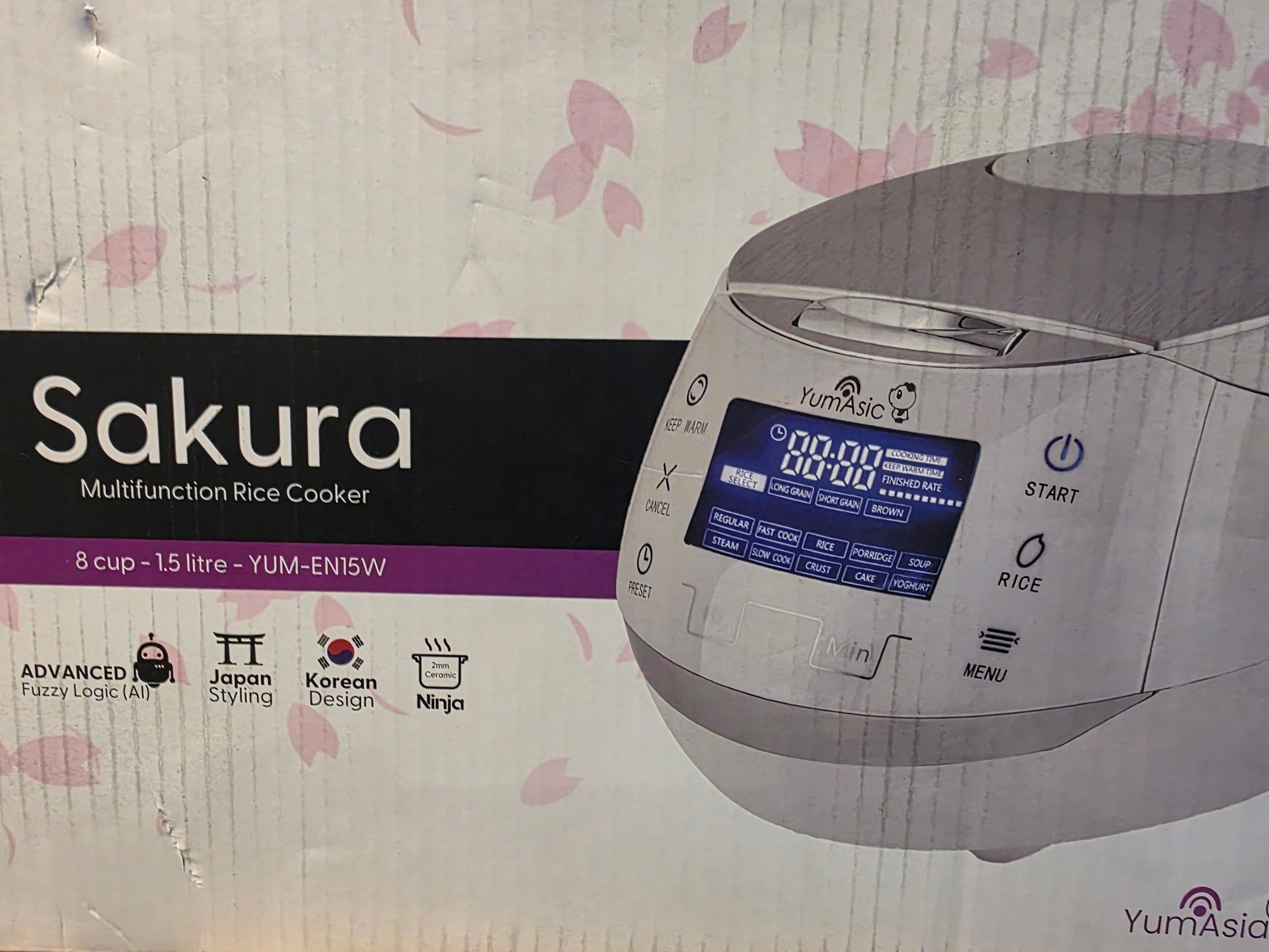 Rice cooker Yum Asia YUM-EN15W 1.5 l 860 W white Manufacturer code YUM-EN15W