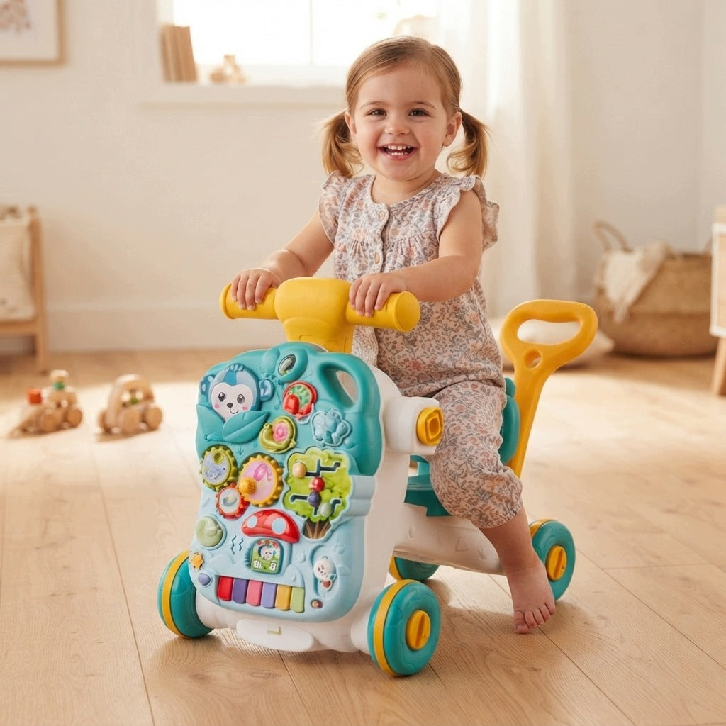 Ride-On Pusher Walker 4in1 Educational Table Piano Melodies For Baby Manufacturer code jezdzik pchacz chodzik stolik edukacyjny 18m