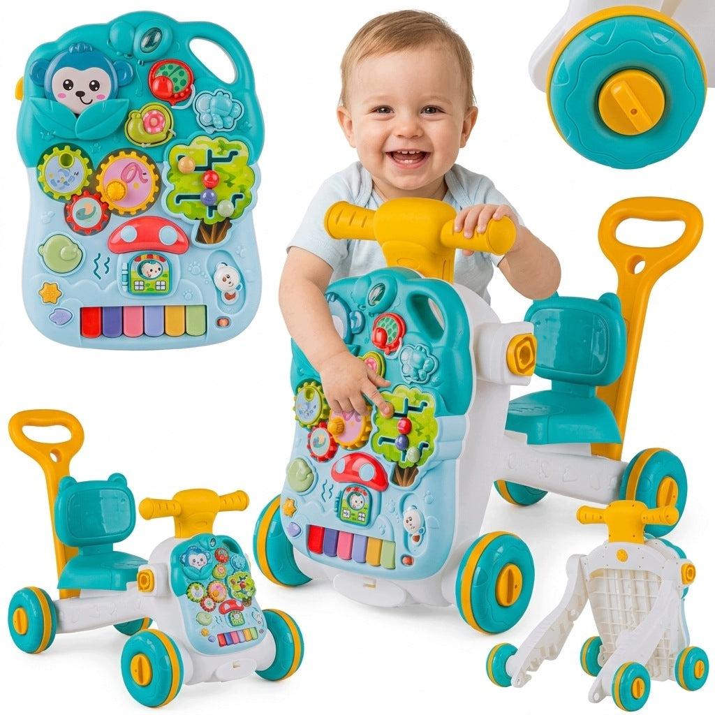 Ride-On Pusher Walker 4in1 Educational Table Piano Melodies For Baby