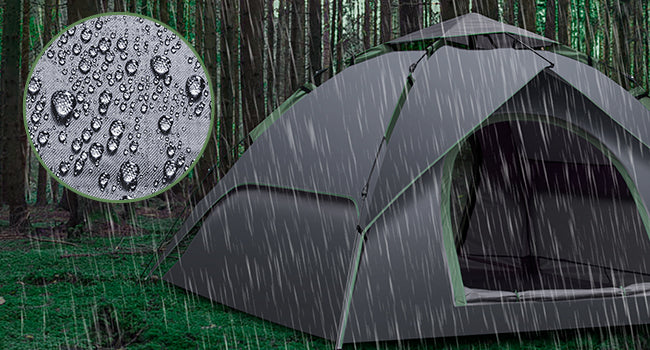 Riggoo Camping Tent 4-Person Pop-up Waterproof with Tarpaulin for Beach Color green