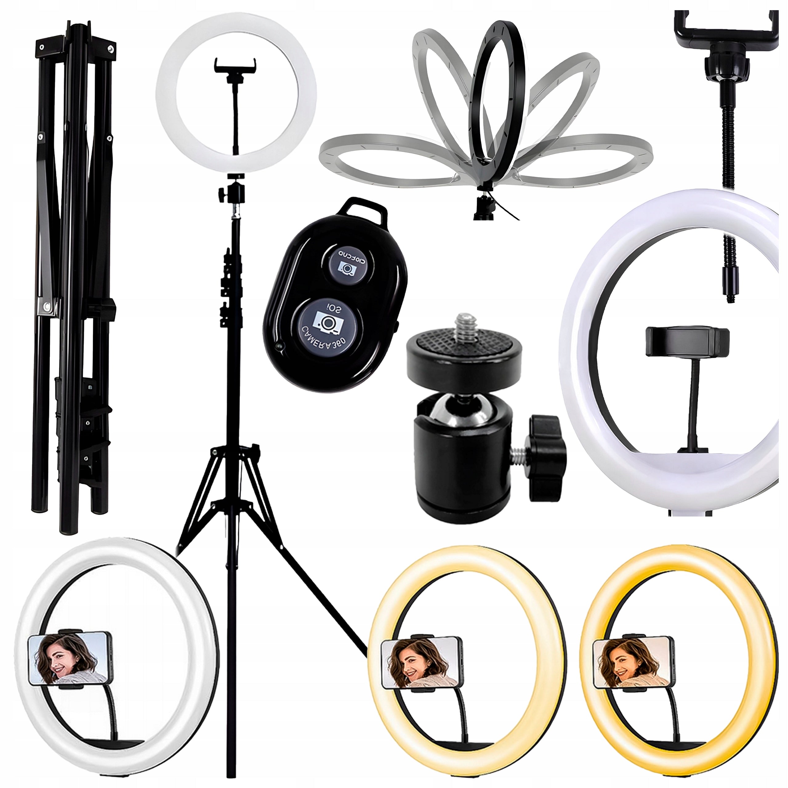 Ring Lamp for Selfie LED 25cm Ring Selfie Ring Led 24w 6500k 210cm