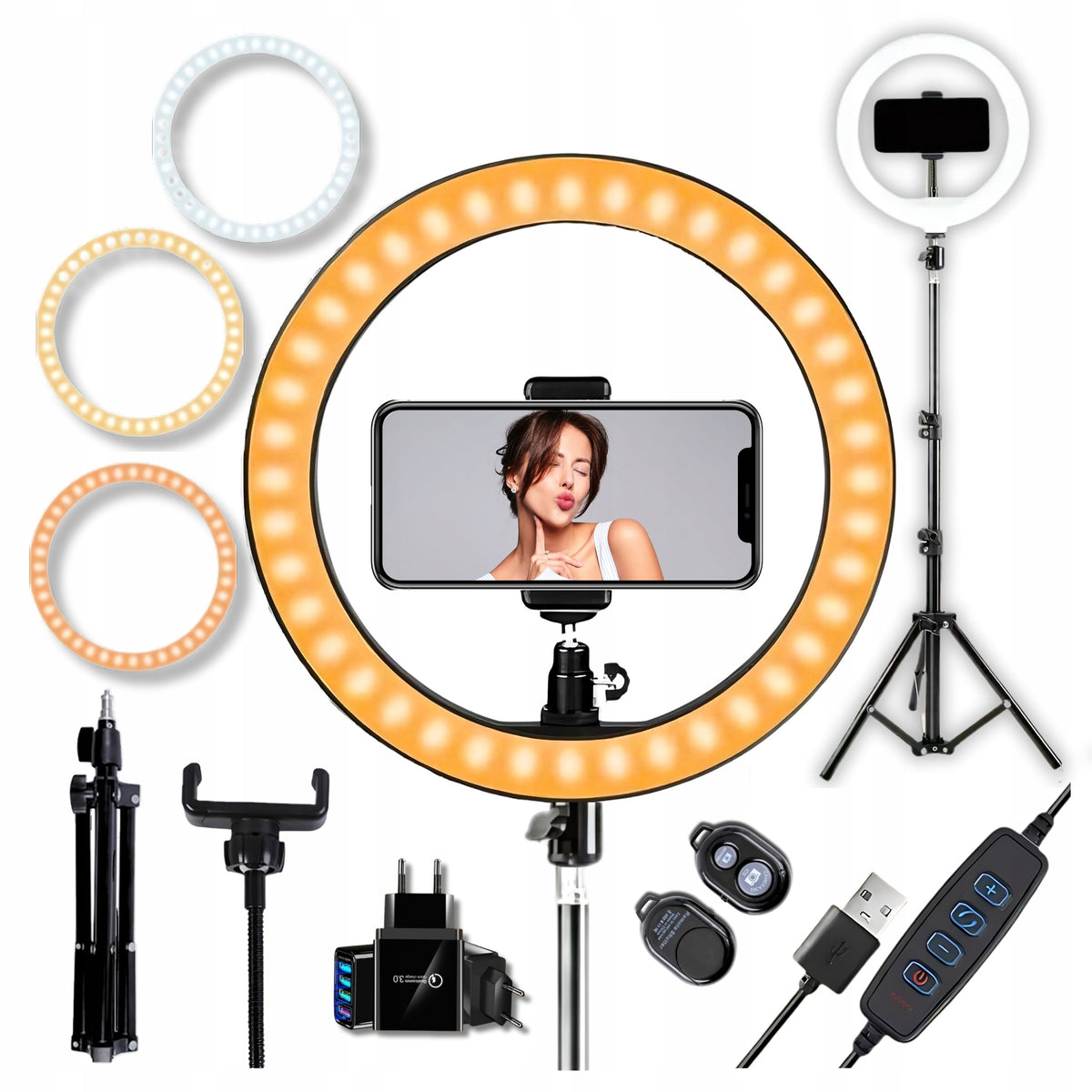 Ring lamp LED ring tripod tik tok you tube twitch 30cm 360° strong