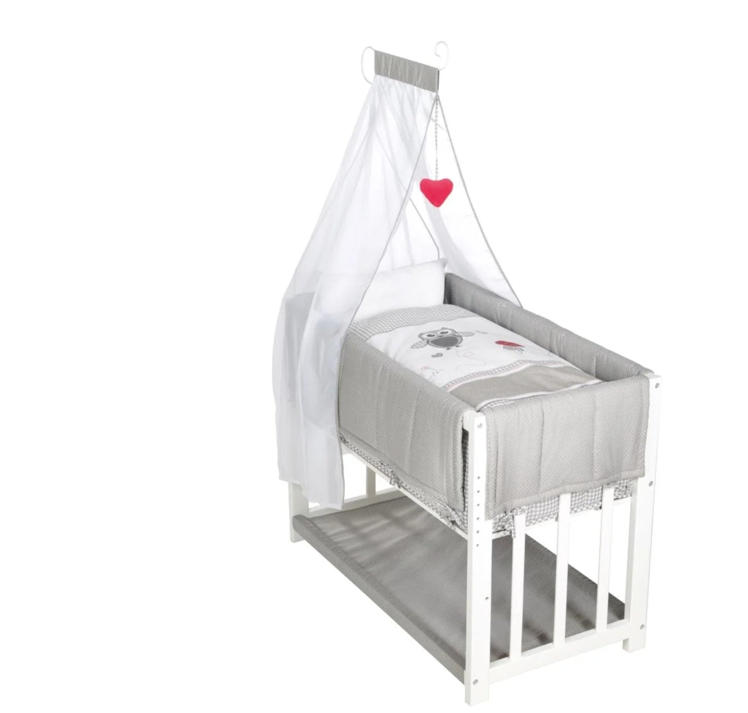 Roba Wooden White Cradle Cot Multifunctional Cradle 4 in 1