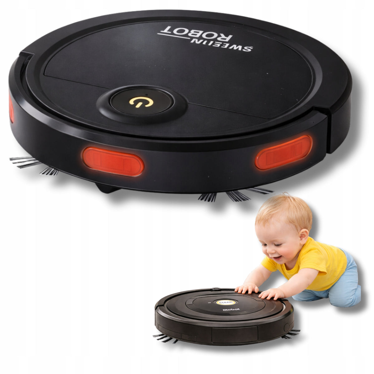 Robot Cleaning Interactive Toy For Kids Riding Led Automatic