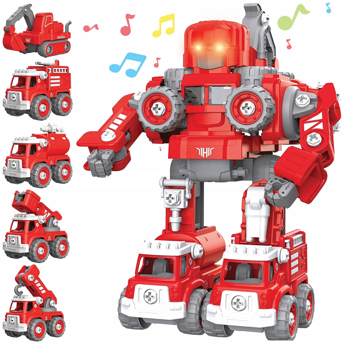 Robot Transformer Auto 5in1 Construction Toy for Twisting LED XXL Guard