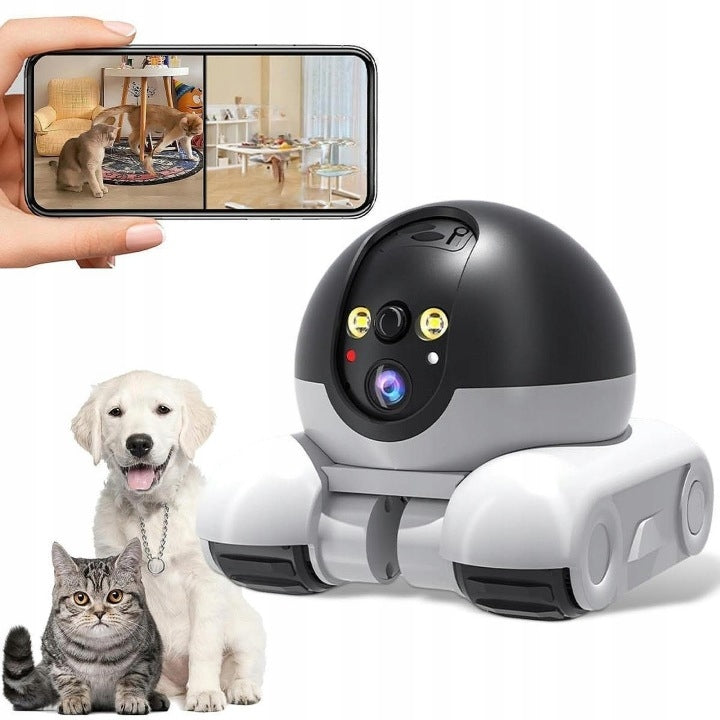 Robot WiFi Camera on Wheels, Two Way, Smart Home and Pet Monitor