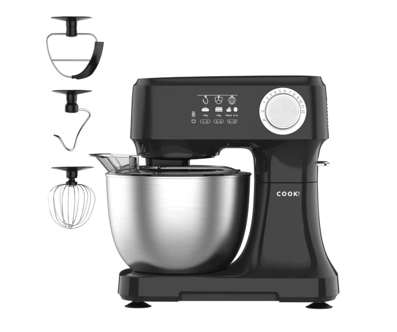 Robot kuchenny COOK-IT, 600 W, misa ze stali nierdzewnej 3,5 l, czarny