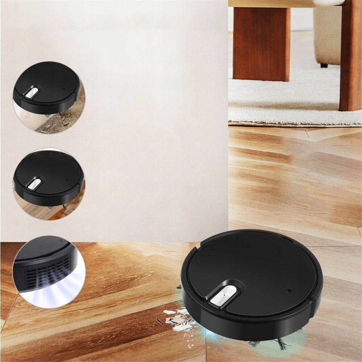 Robot vacuum cleaner 1800Pa with humidification function and obstacle avoidance black Product weight with unit packaging 0.9 kg