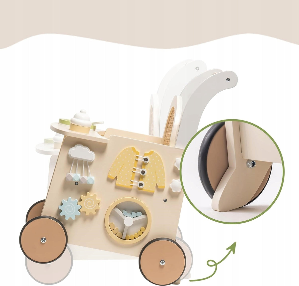 Robotime wooden walker stroller educational toy first steps Brand Robotime