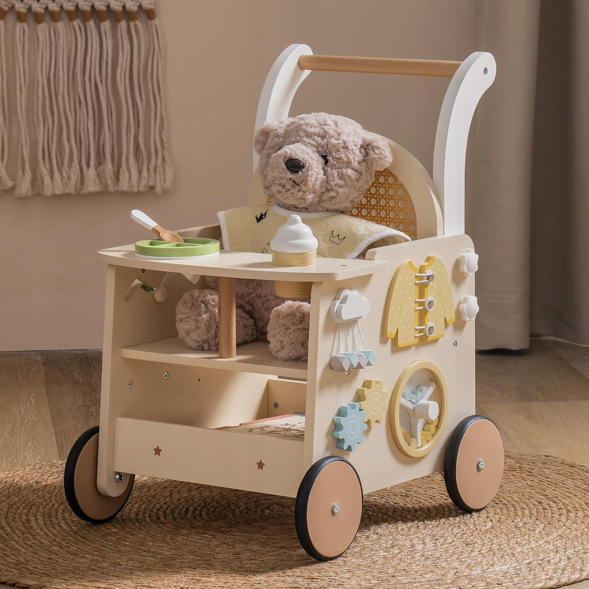 Robotime wooden walker stroller educational toy first steps