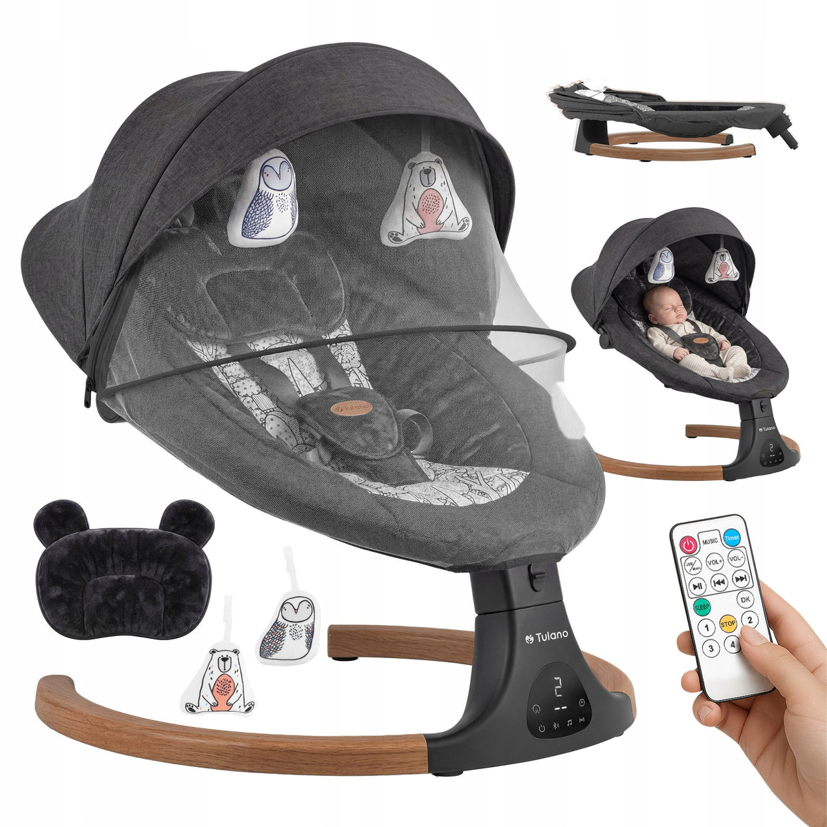 Rocker electric lounger TULANO crib cradle music vibration