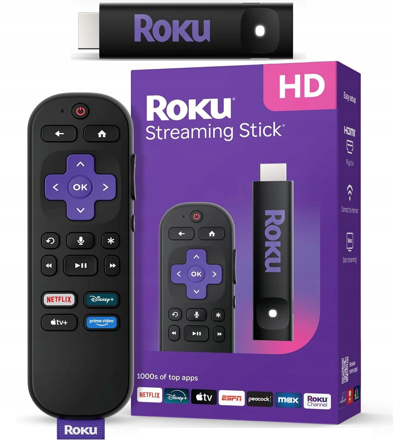 Roku Streaming Stick HD Multimedia Player Smart TV HDMI WiFi