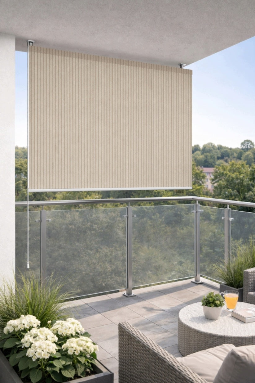 Roller Blind Terrace Awning Balcony Sun Protection Taupe / 1x2.1 m Brand DecoTeam
