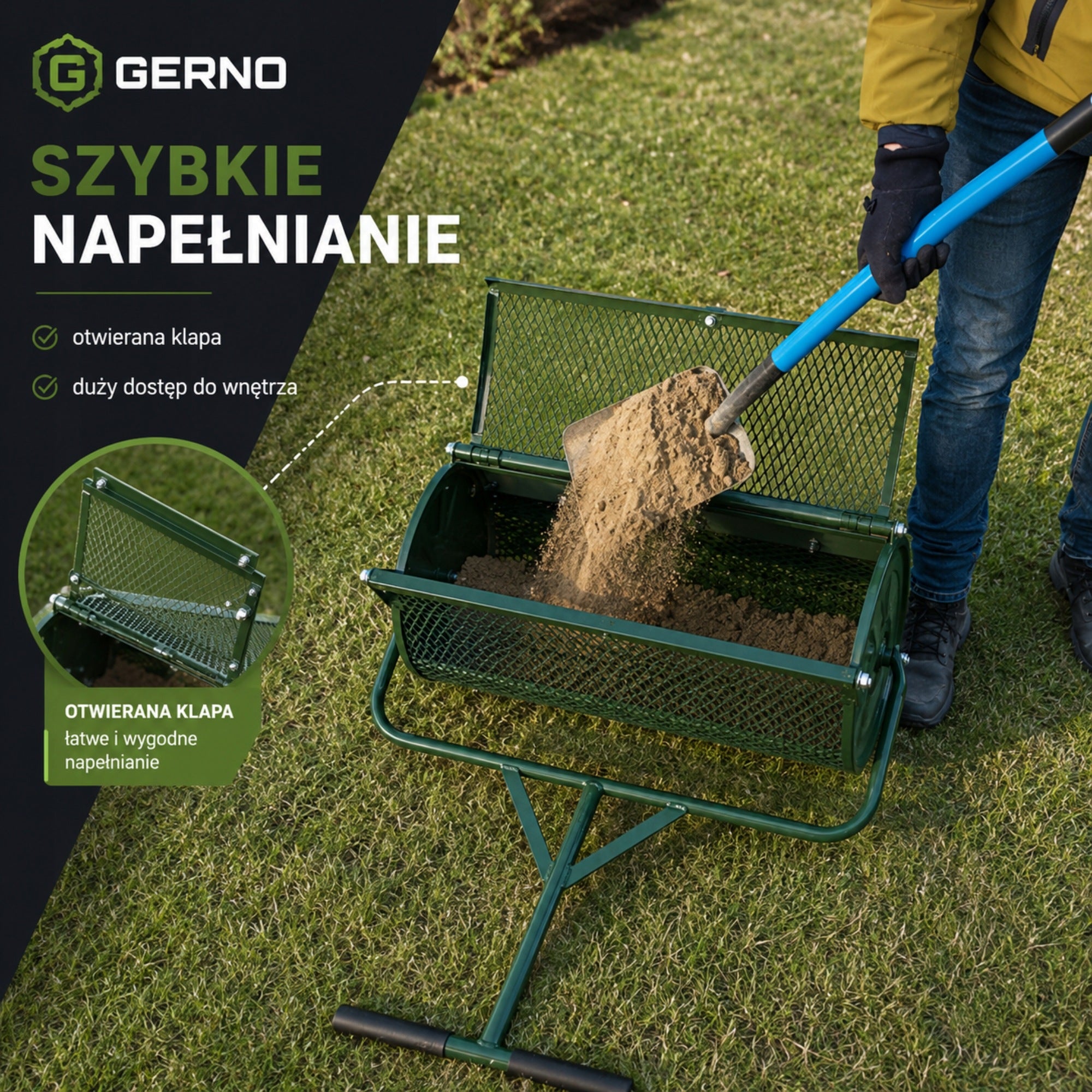 Roller Garden Spreader with Strainer for Sand Fertilizer Spreader Grating Brand no brand