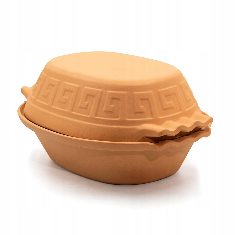 Roman clay pot with lid oval 2,5L for oven baking Packaging status original