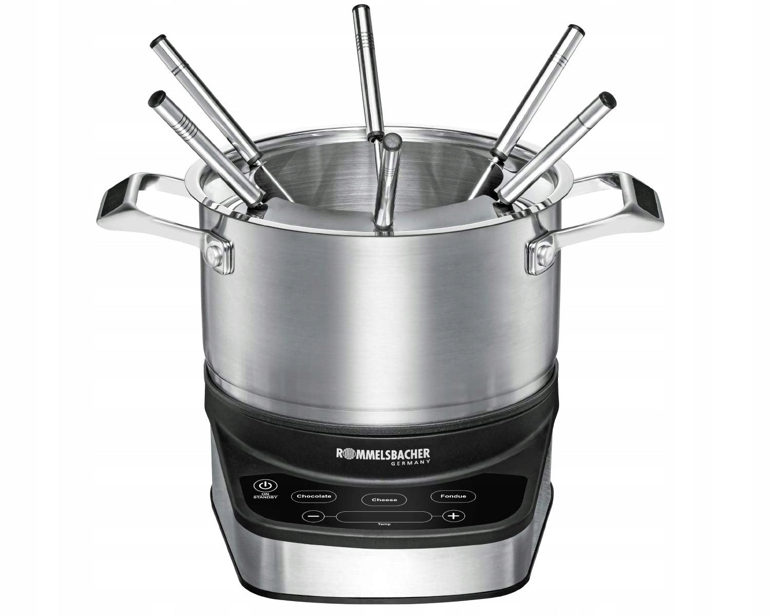 Rommelsbacher F 1200 electric fondue set 2,5 l stainless steel
