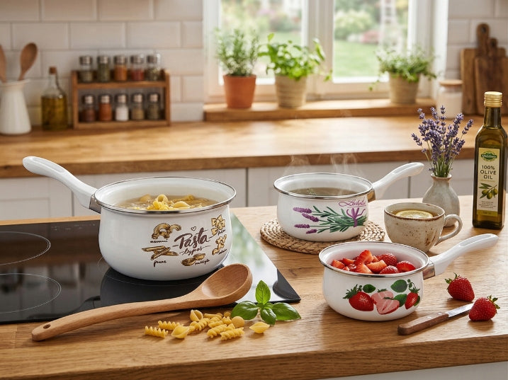 Rondel Enameled Emalia Pleszew 12cm 800ml Decor Kitchen Mix For Cooking Packaging status original