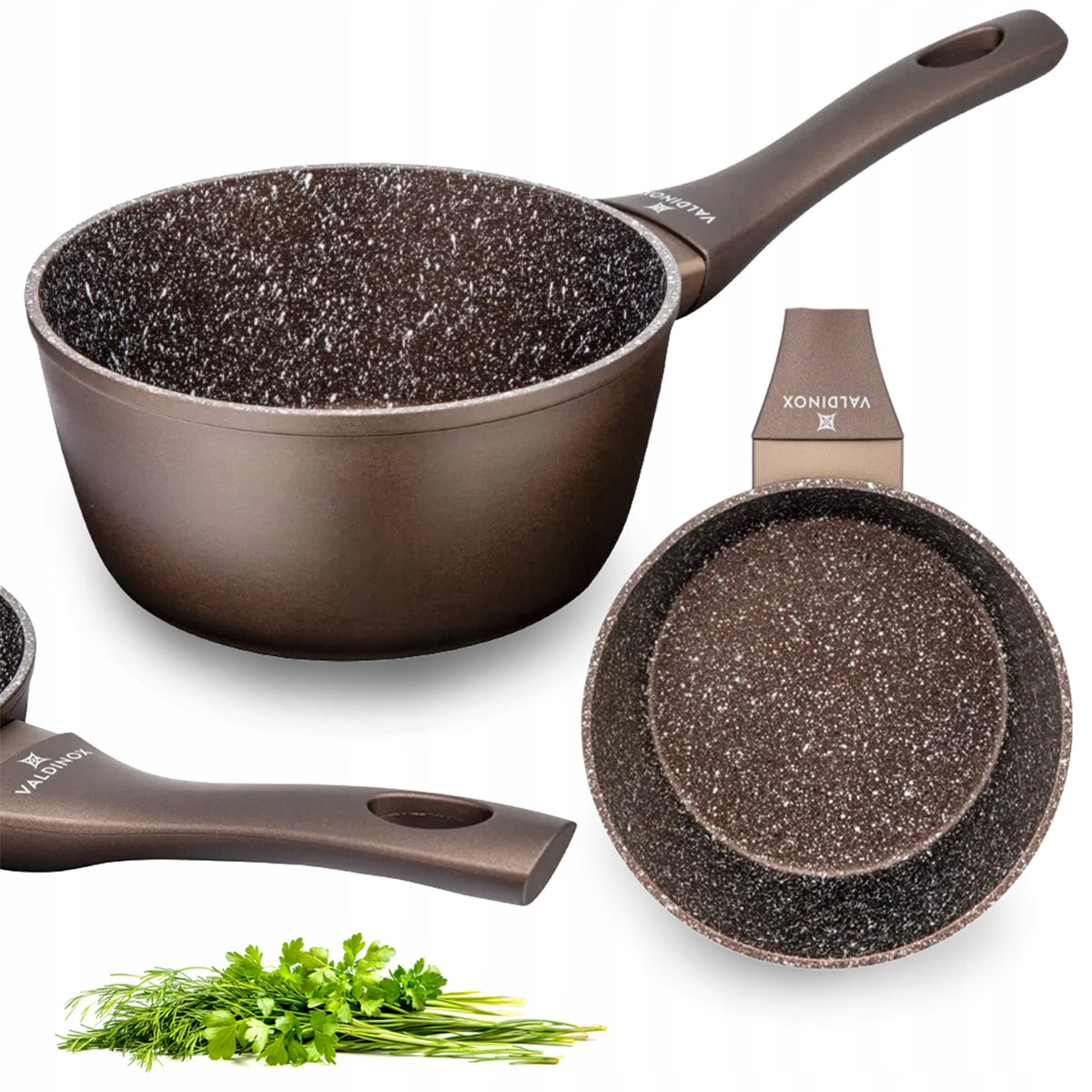 Rondel with handle durable non-stick coating Valdinox Aurum 1,1 l
