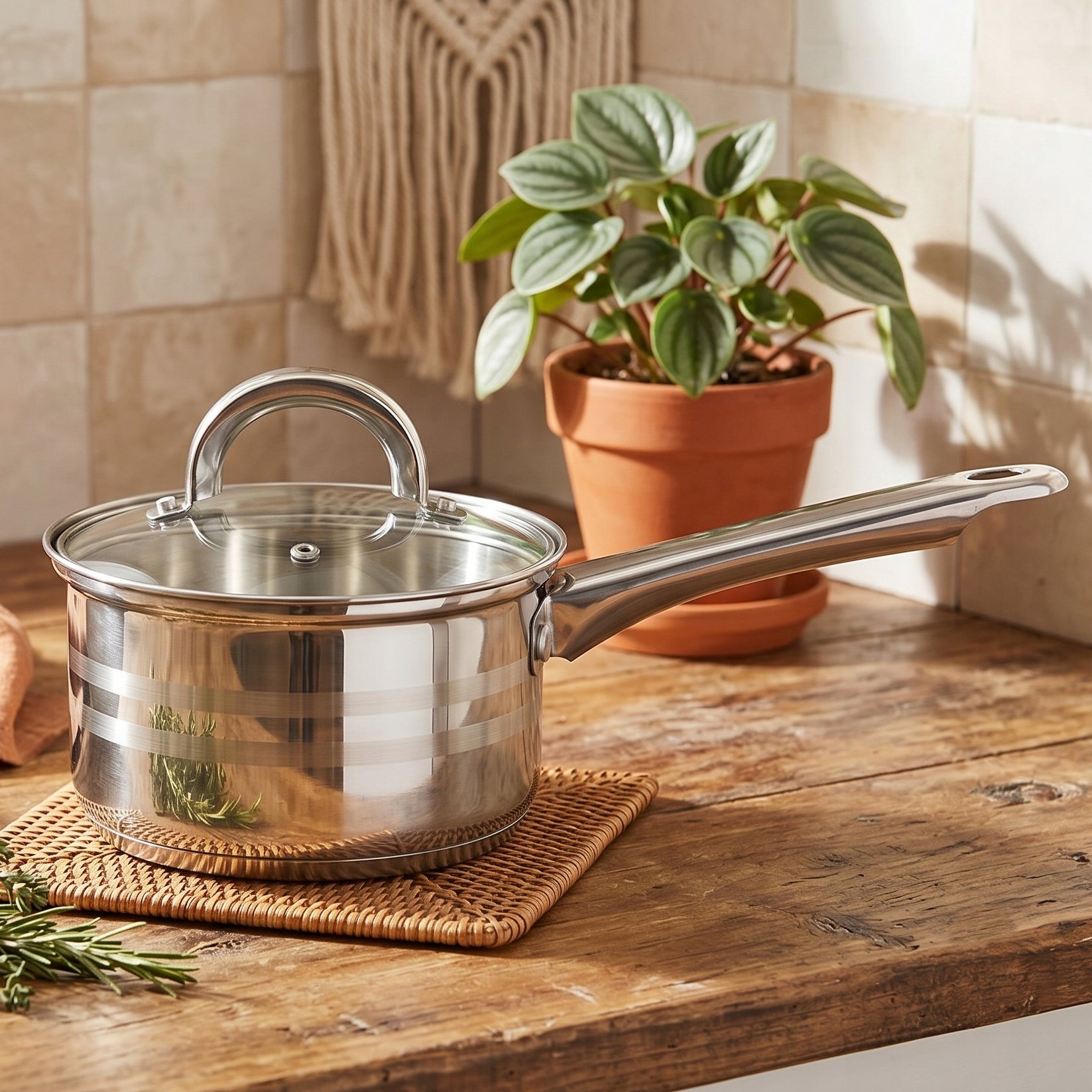 Rondel with handle stainless steel for induction and gas Altom Design Remo 1,3 l Manufacturer code 0204002574