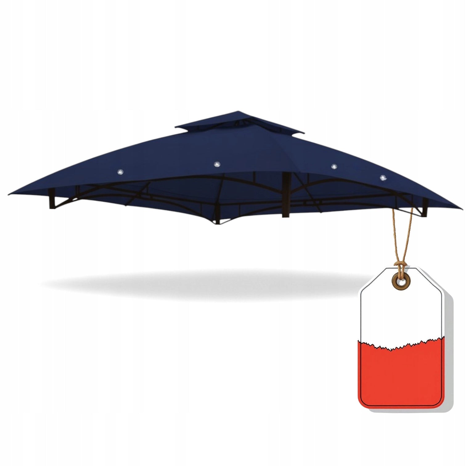 Roof for garden pavilion roof 330 cm x 330 cm 370g/m2 NAVY BLUE