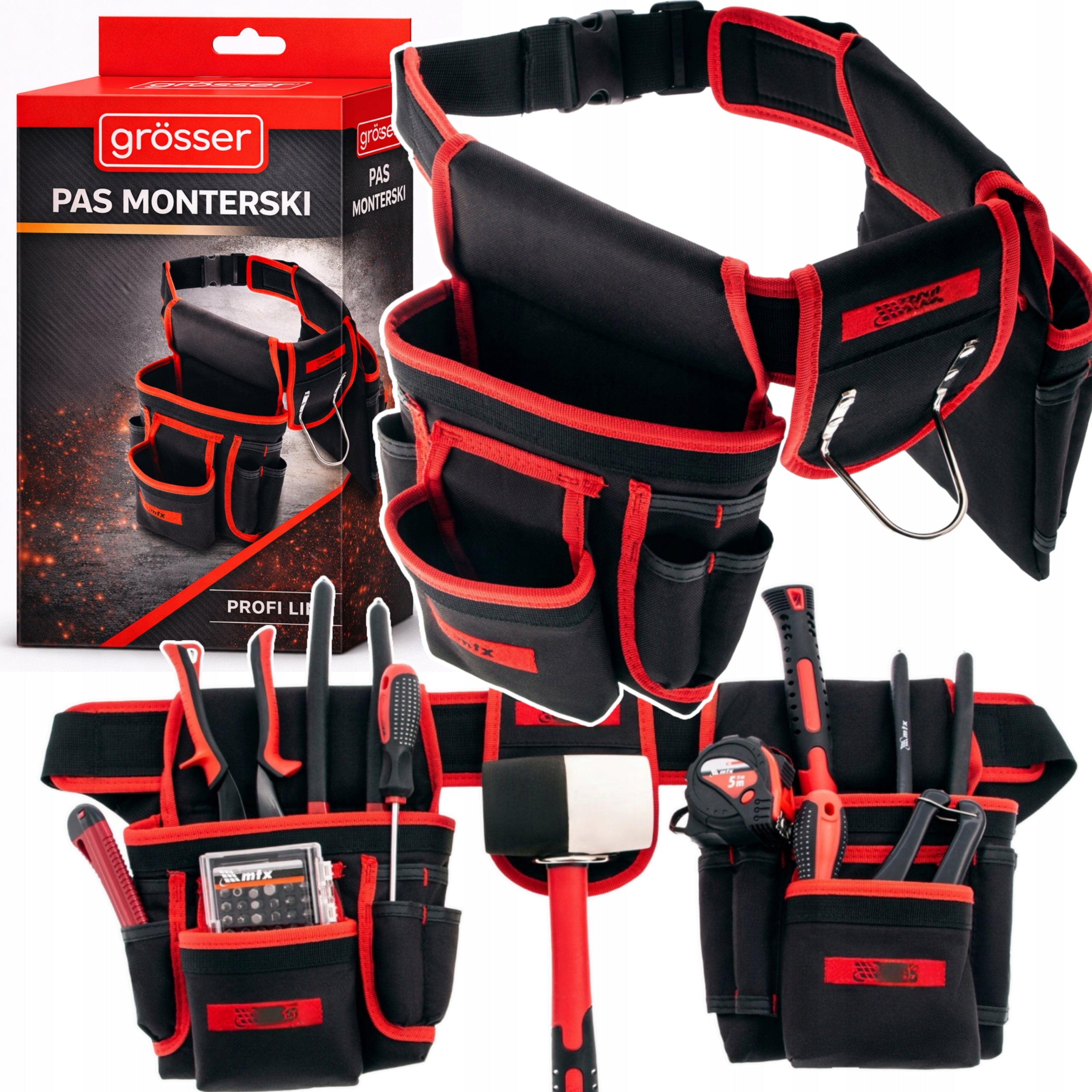 Roofing Tool Belt 20 Pockets Hammer Holder