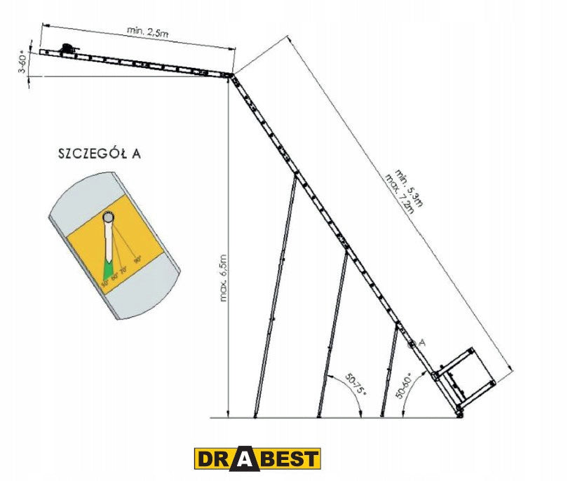 Roofing lift aluminum winch electric lift DRABEST Manufacturer code Elektryczna winda dachowa z wciągarką