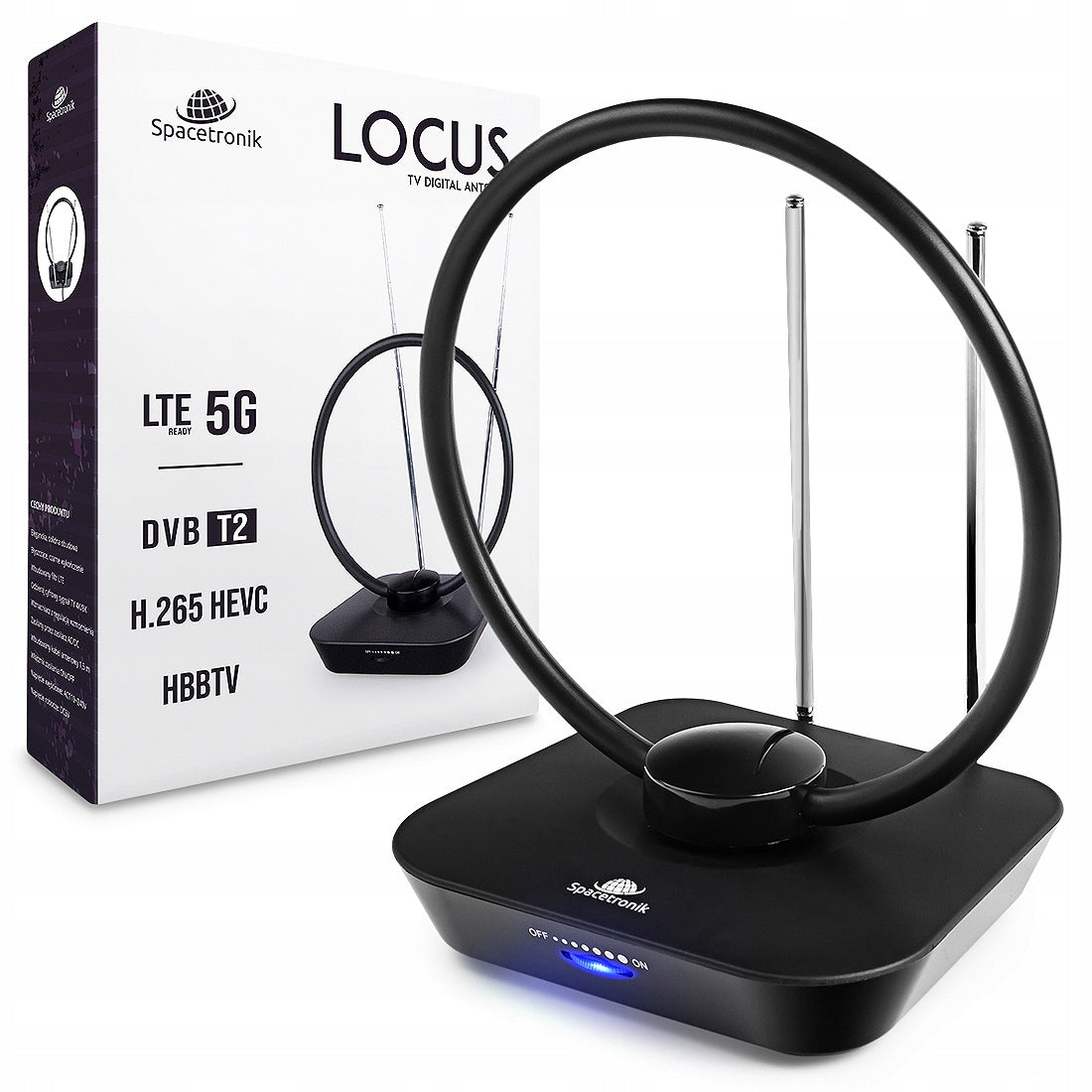 Room DVB-T2 Antenna Spacetronik Locus TV 45dB with Adjustable Amplification