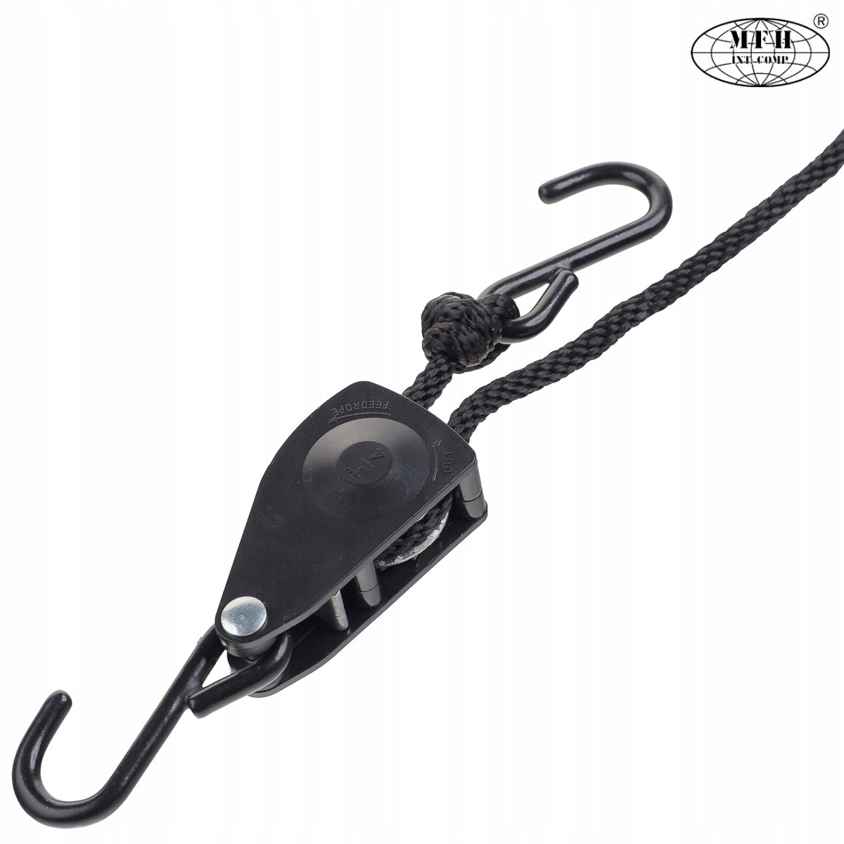 Rope Tension Rope for Tarpa Plandek MFH with Ratchet 4mm x 2m Hooks Brand MFH