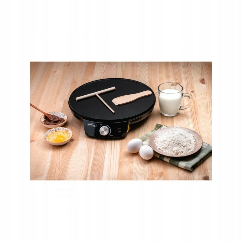 Rosberg R51323A, 1200 W, 30 cm, Tapadásmentes, Fekete, Palacsintasütő Packaging status original