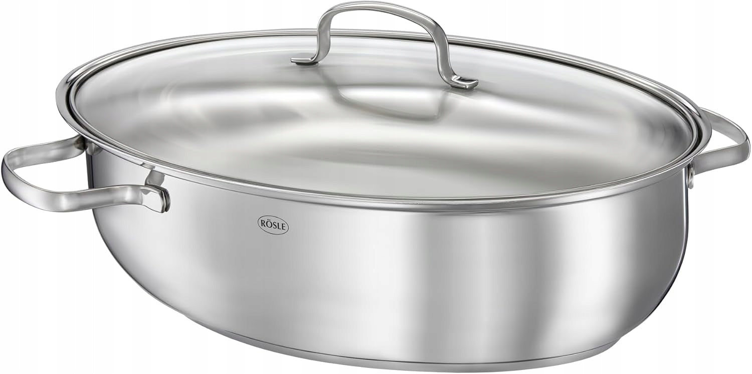 Rösle Brittany Oval Stainless Steel Induction Oven Glass Cover