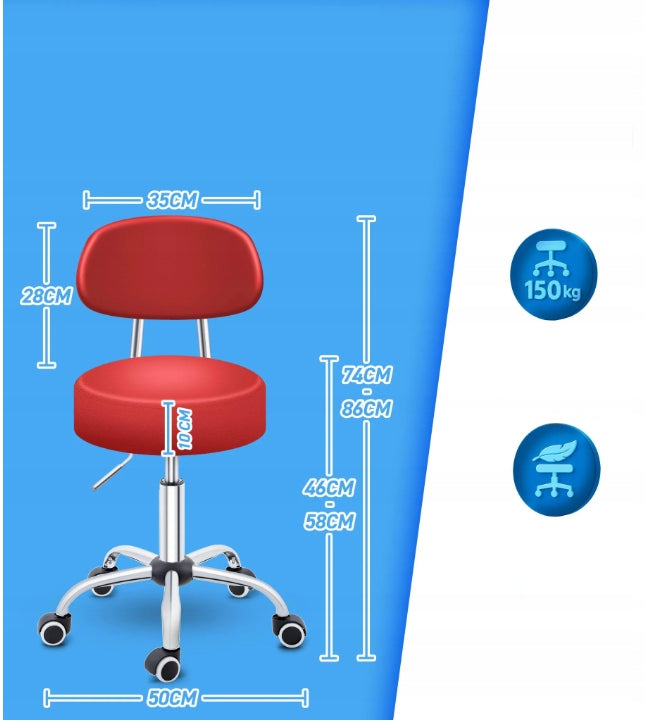 Rotary Cosmetic Stool up to 150 kg -- Red Brand no brand