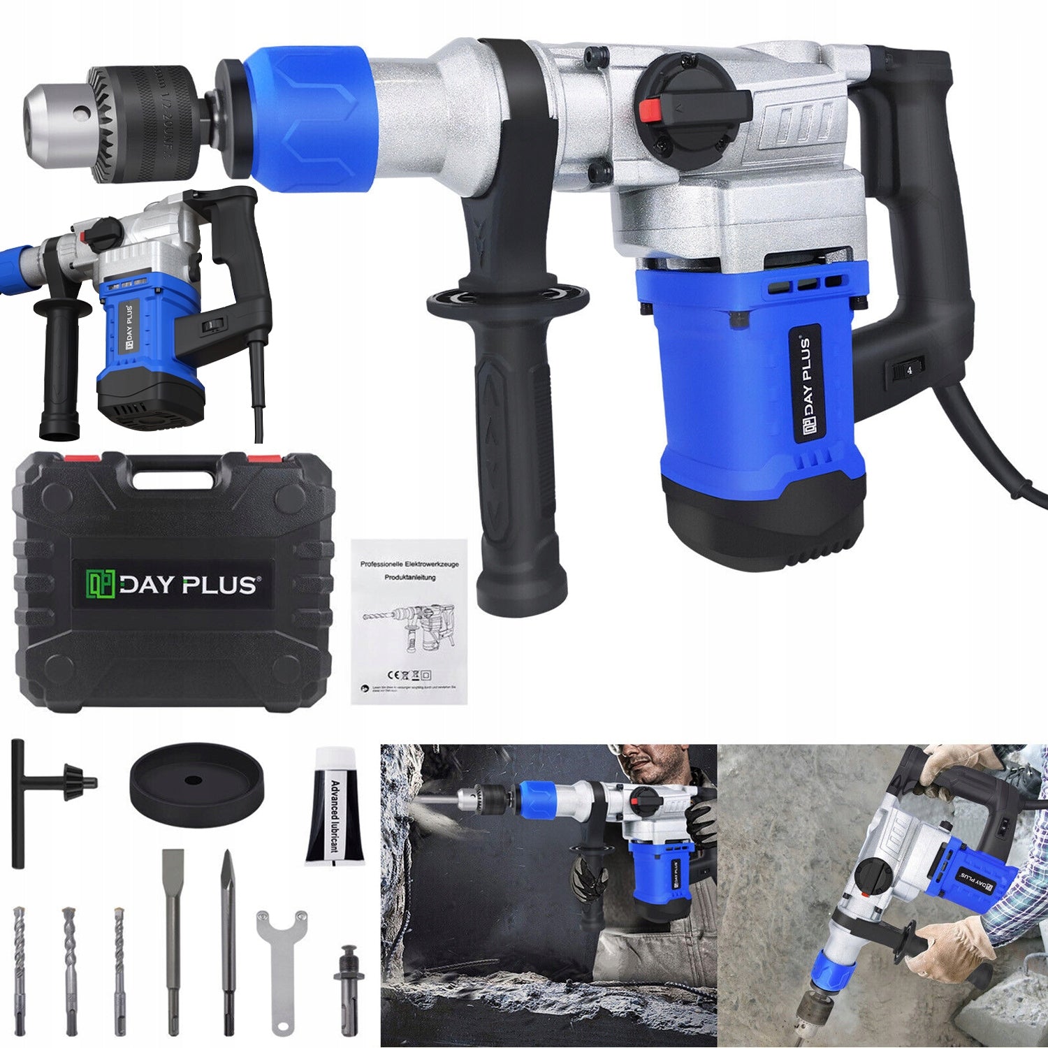 Rotary Hammer Drill Vibration Control Safety Clutch SDS Demolition Hammer