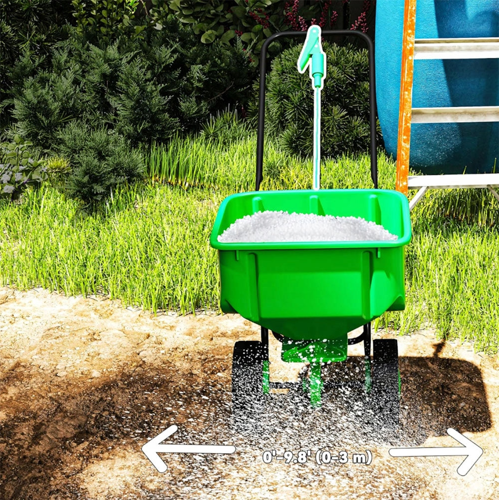 Rotary Seed Drill Manual Spreader for Salt Sand Grass Seed Fertilizers 29L Capacity 29 l
