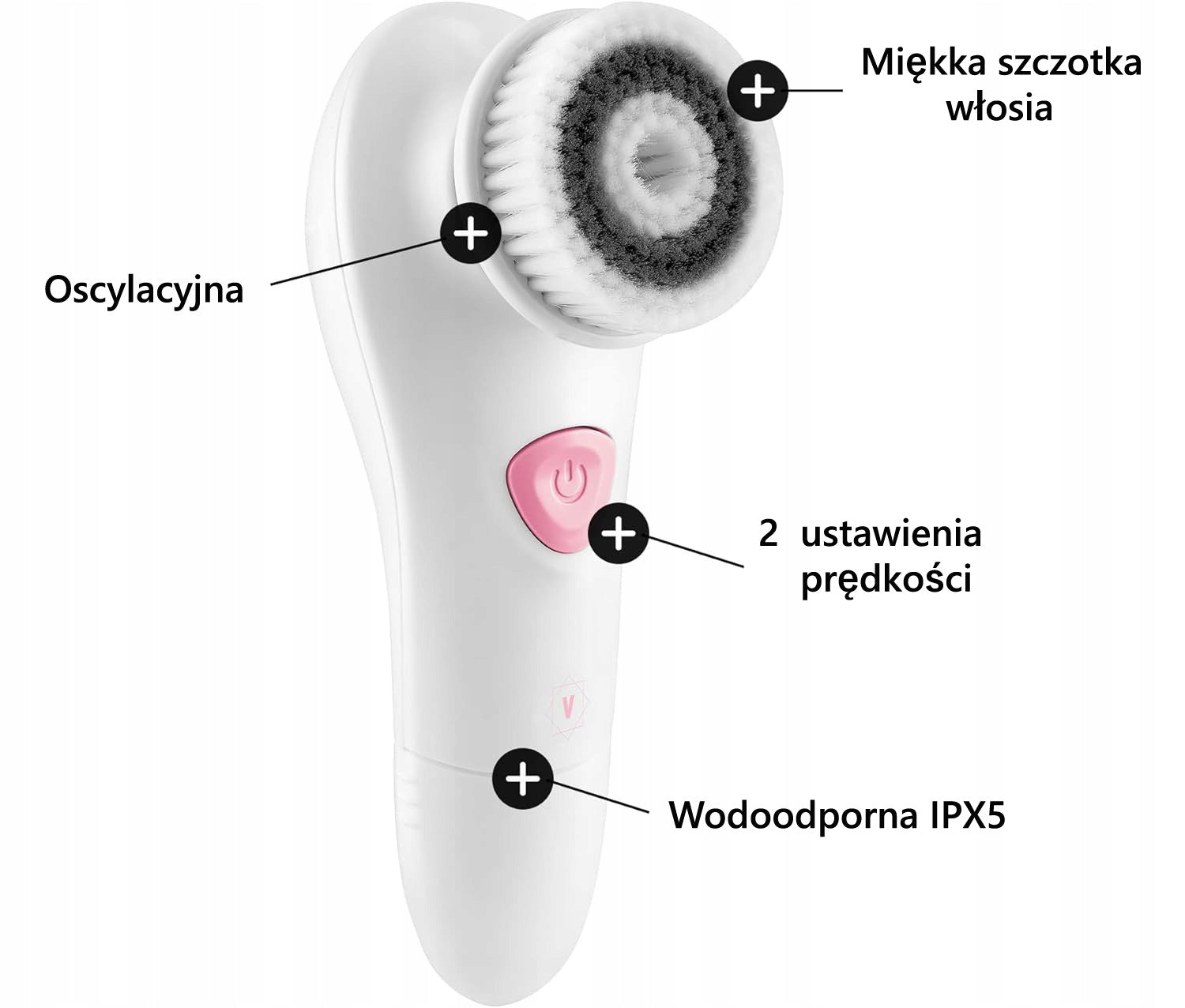 Rotary sonic face wash brush Venga Manufacturer code VG FAC 3000 PK