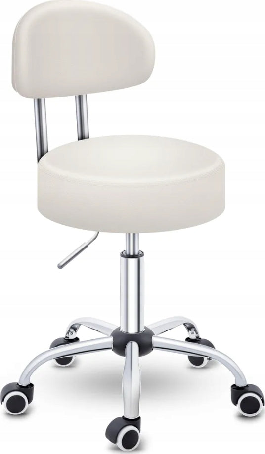 Rotary stool TRESKO with backrest 150 kg – beige colour