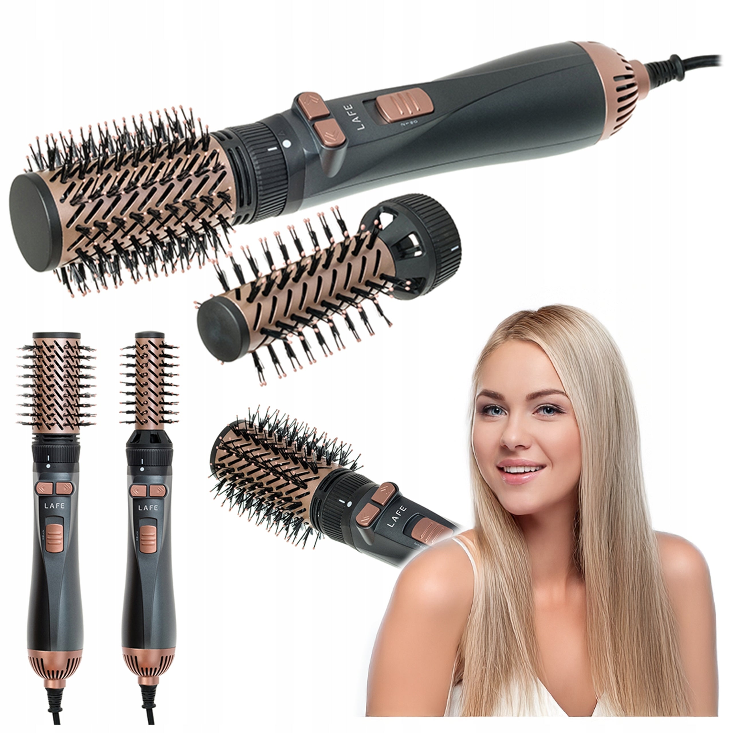 Rotating Curler Hair Dryer Ceramic Adjustable 1200W Cold Vent