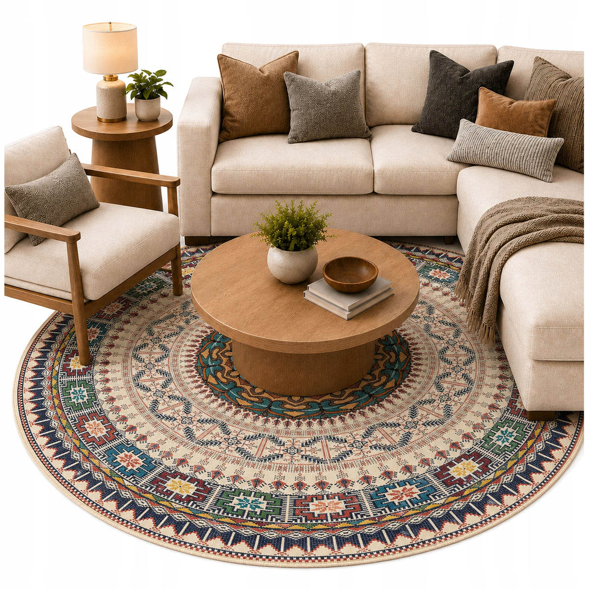 Round Carpet NOVO 200 non-slip soft silky modern