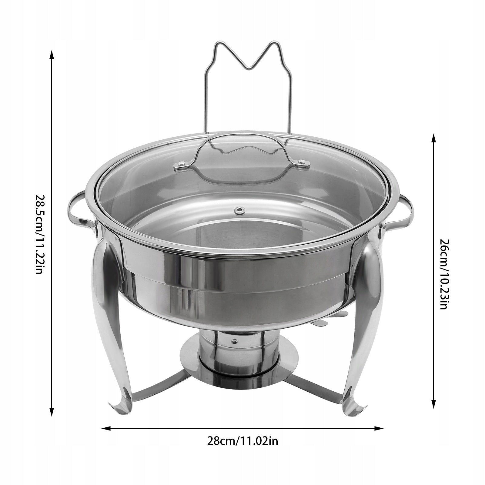 Round Chafing Dish 6L Stainless Steel Glass Lid Buffet Warmer Manufacturer code 6900157987541