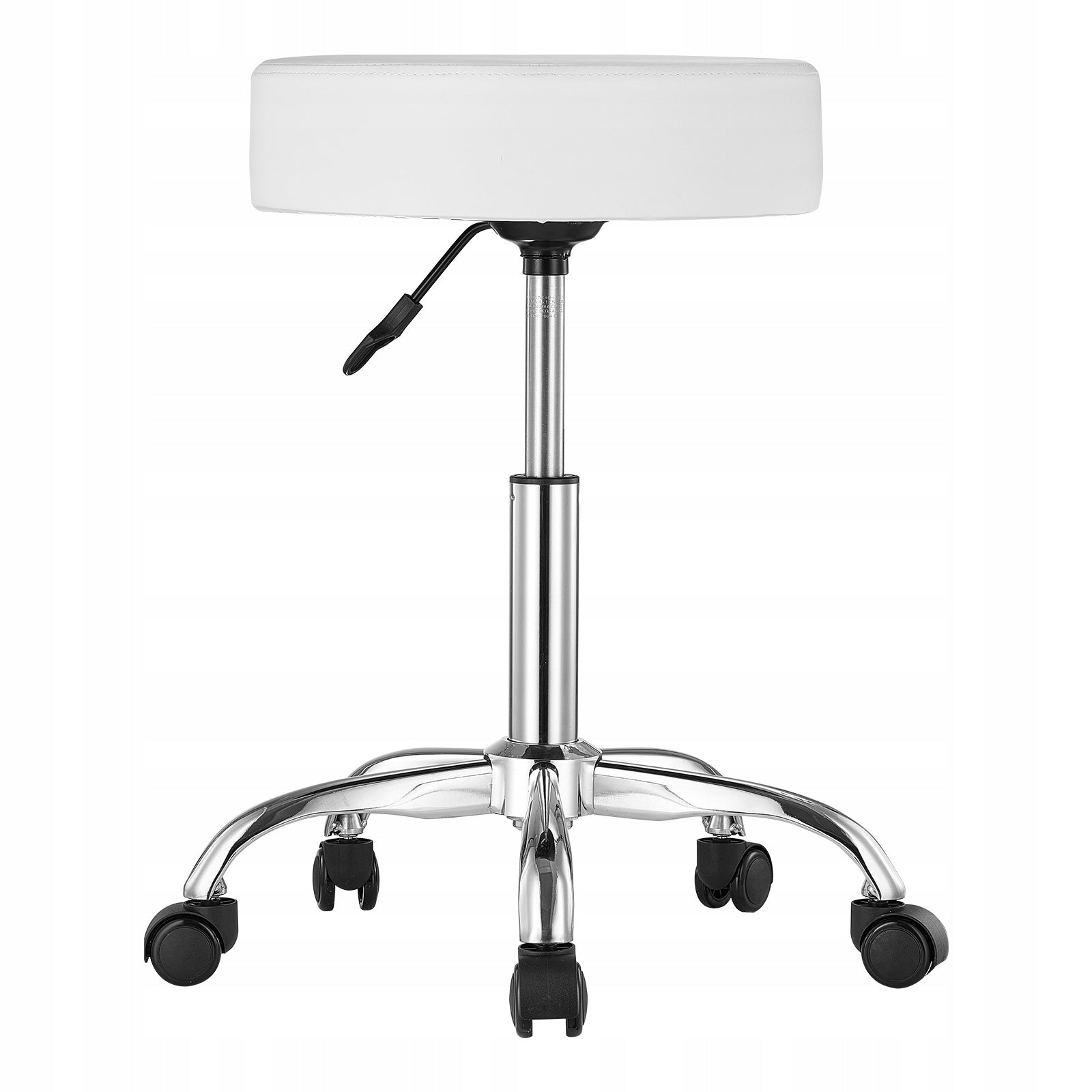 Round Rolling Stool Swivel Work Stool with Wheels Height Adjustable White EAN (GTIN) 0197988840541