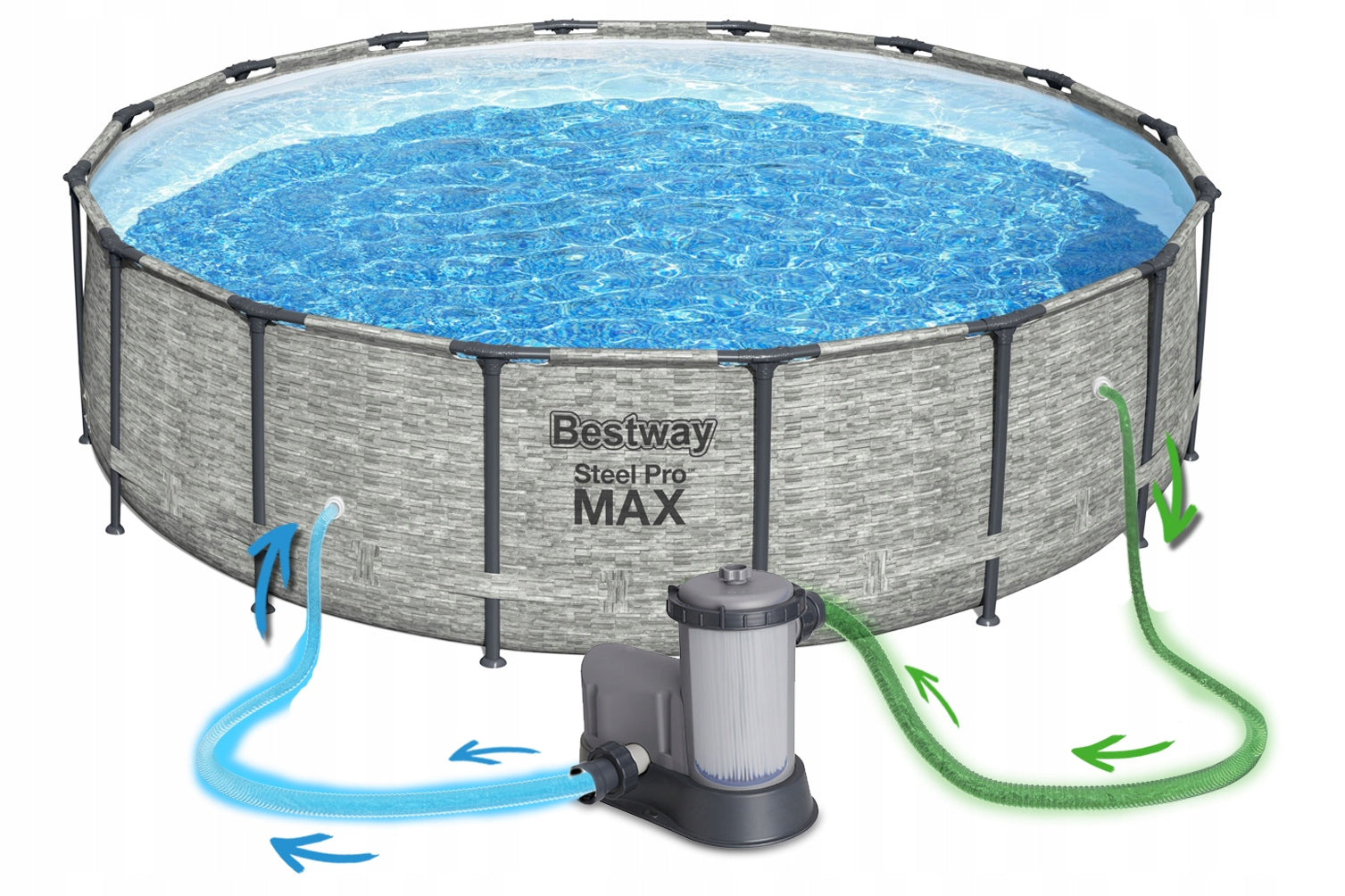 Round frame pool 488 x 122 BESTWAY 5619E complete set of 10 in 1
