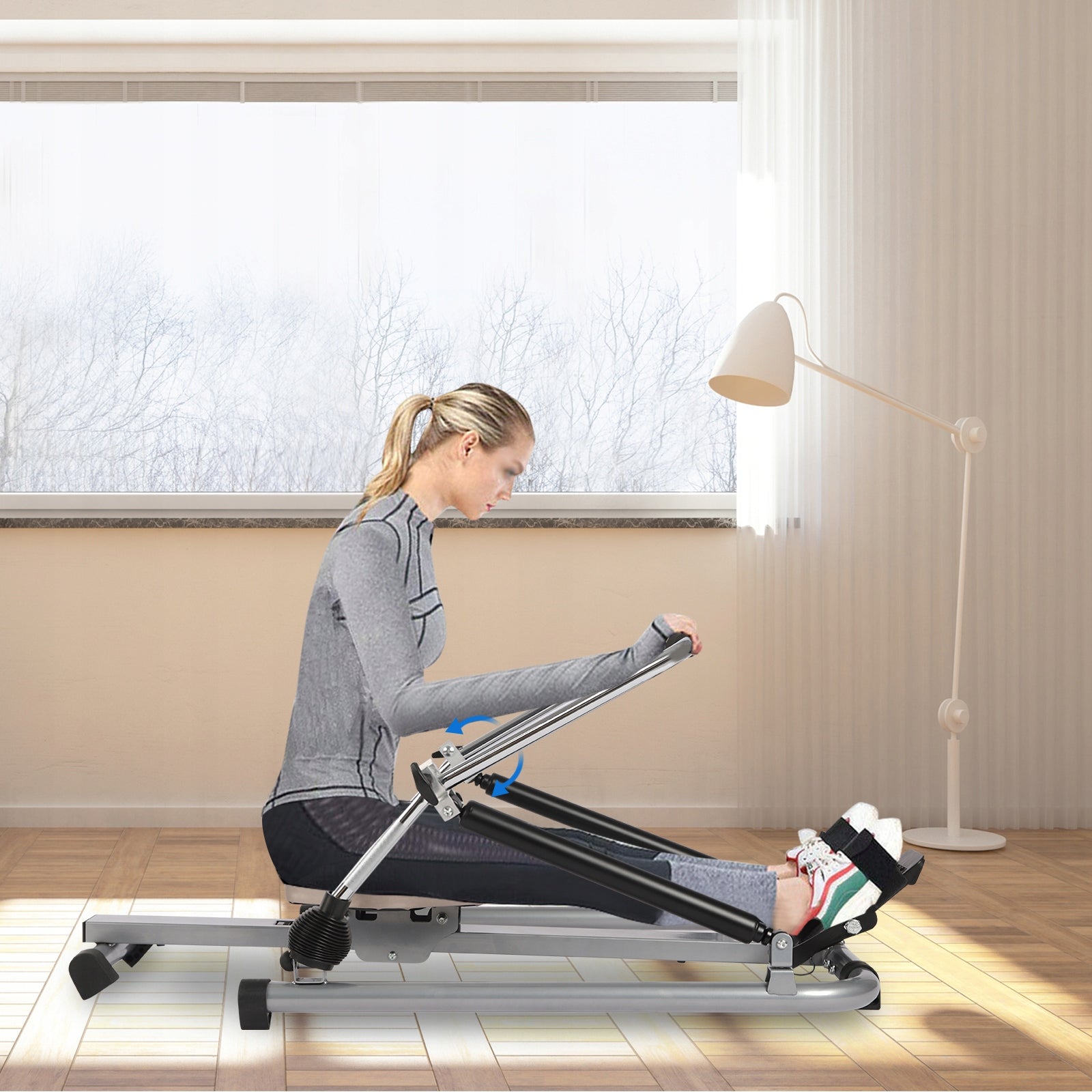 Rowing Machine Hydraulic Exercise Rower + Soft Seat Lcd Monitor Long Rail. Manufacturer code 14564165vdxszvfrgdsvf