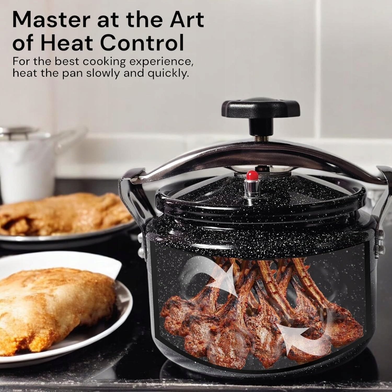 Royal Swiss Pressure Cooker 28cm - 11 Liters Black Marble Non-Stick Coating Manufacturer code 5407006737568